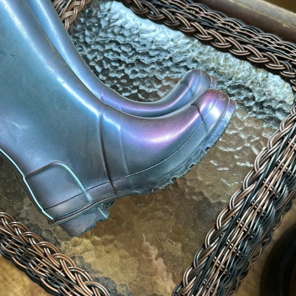 Hunter Multicolor Shimmer iridescent Boots size 3 - Picture 4 of 5
